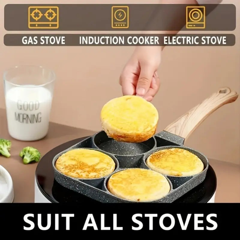 4-Hole Non-Stick Frying Pan