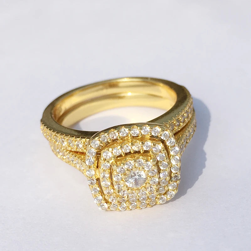 14K Yellow Halo Fresh Water Pearl and Natural Diamond Ring Size 7