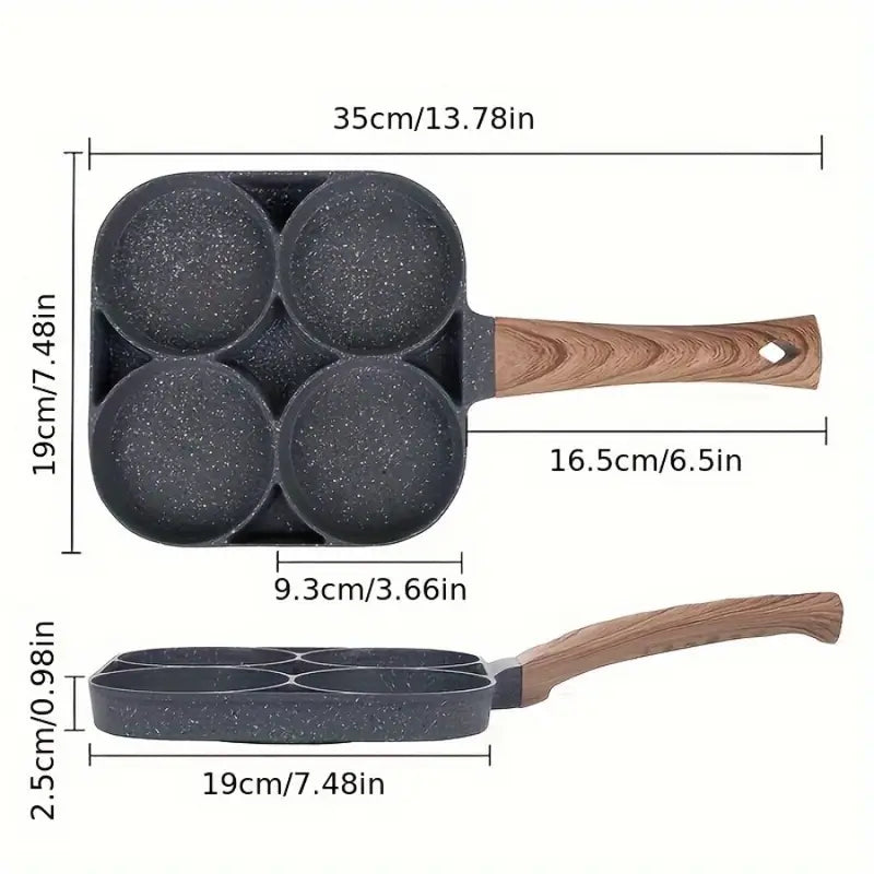 4-Hole Non-Stick Frying Pan