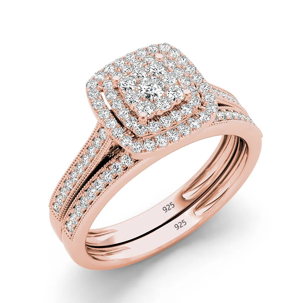 14K Yellow Halo Fresh Water Pearl and Natural Diamond Ring Size 7