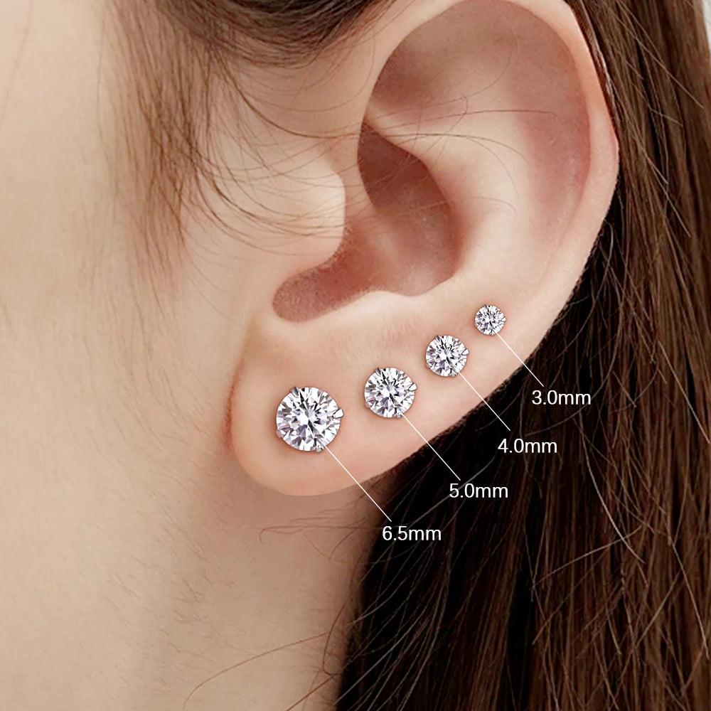 Moissanite Stud Earrings for Women D Color VVS1 Lab Created Diamond Earrings S925 Sterling Silver Jewelry 2025 Trend Gift